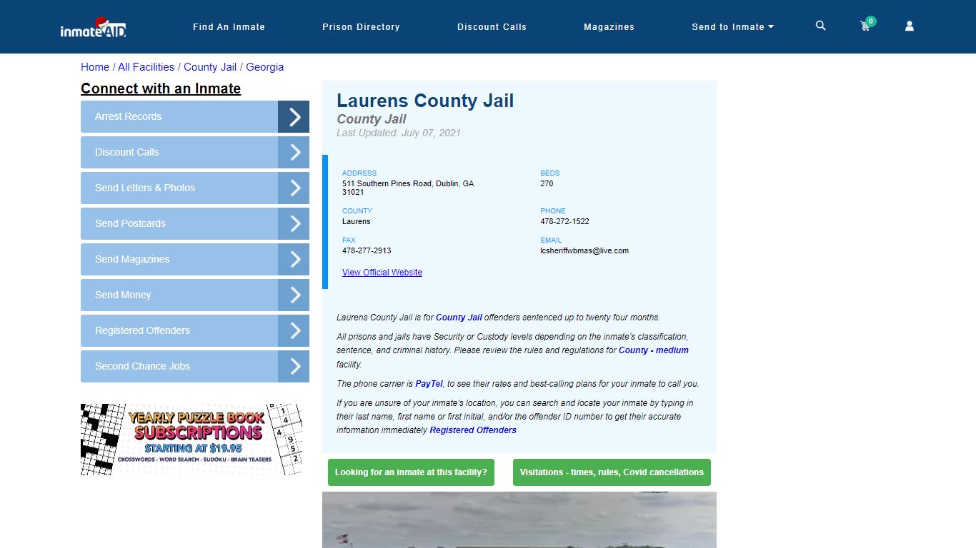 Laurens County Jail - Inmate Locator - Dublin, GA